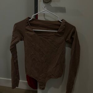 Brown Skims Long Sleeve Bodysuit